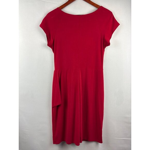 Tiana B. Red V-Neck Draped Dress PS - Picture 5 of 5